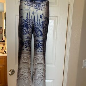 Elegant Blue and White Women's Pants
